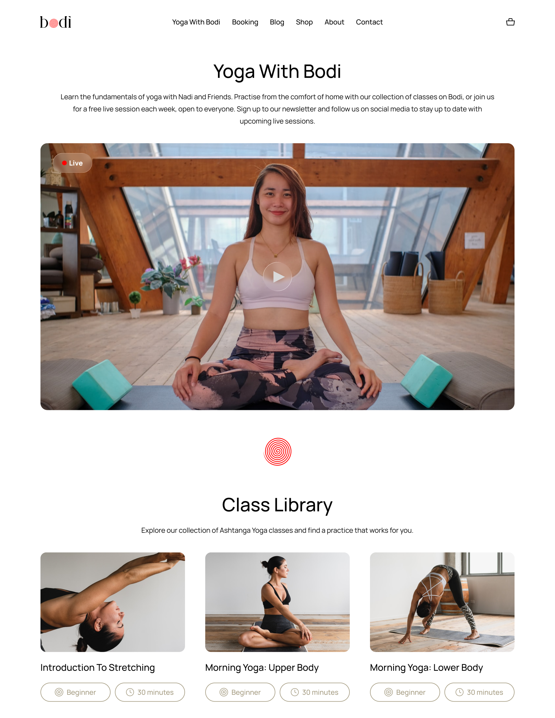 Bodi Desktop Classes Page