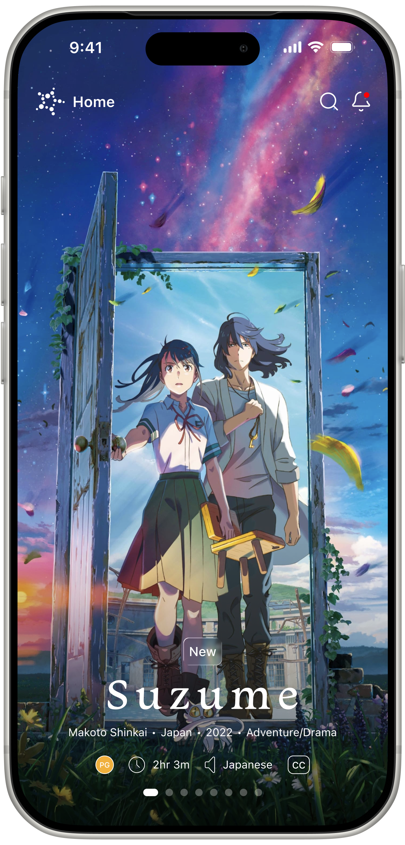 Cine Asia Home Screen on Mobile
